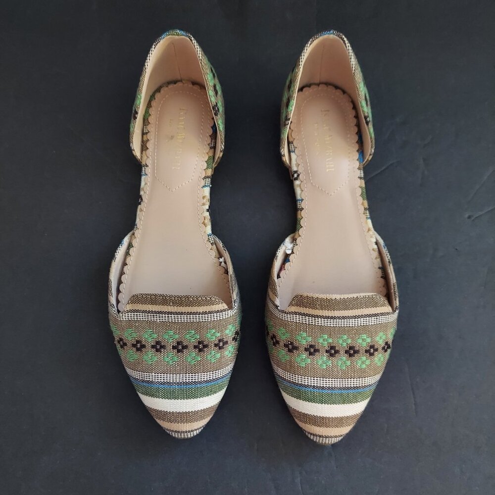 ISAAC MIZRAHI NY Woven Patterned D'Orsay Pointed Toe Boho Style Flats Size 6.5